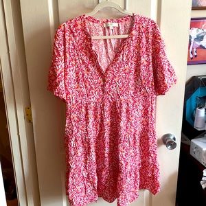 Bird print summer dress